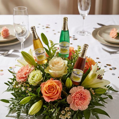 Bouchon bouteilles de champagne marron, vert, jaune 7,5cm L28,5cm 10 pièces | Floristik24.be