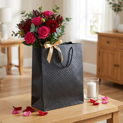 Sac cadeau sac cadeau noir 26×12×32cm 1 pièce | Floristik24.be