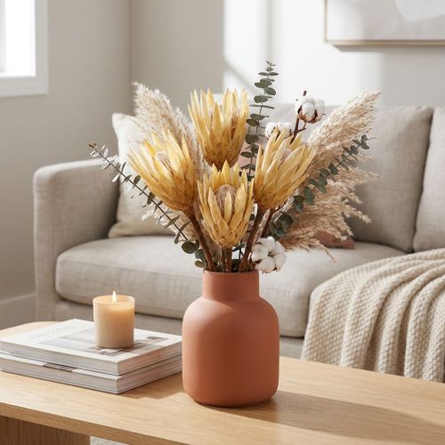 Article Protéa repens séchée 1er choix Crème 10cm - 12cm 25 pcs