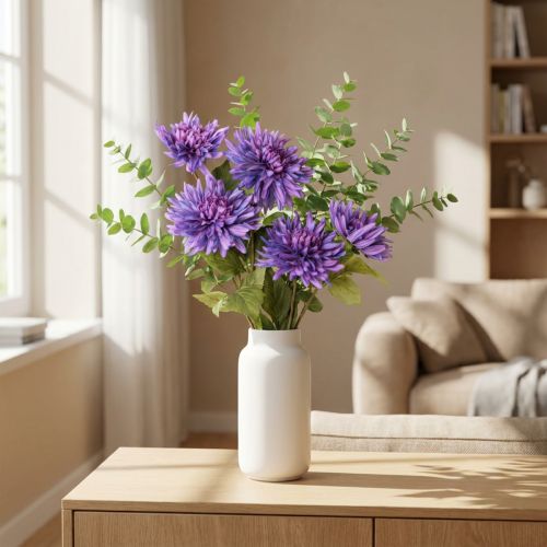 Dahlias artificiels en lavande