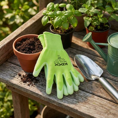 Gants de jardin Kixx vert clair, citron vert taille 10 | Floristik24.be