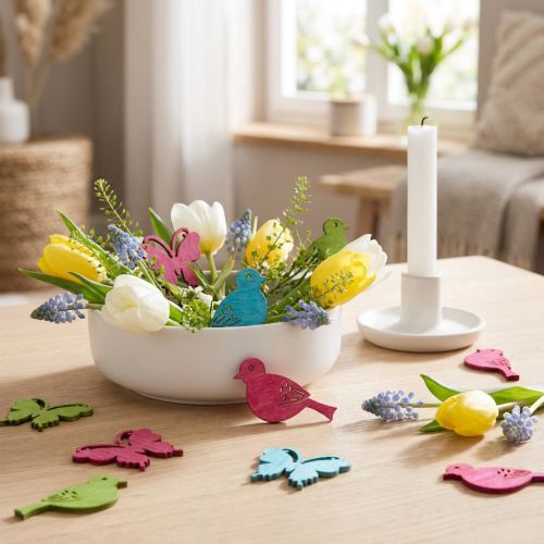 Mélange de figurines oiseaux papillons multicolore assort. 2,5cm | Floristik24.be