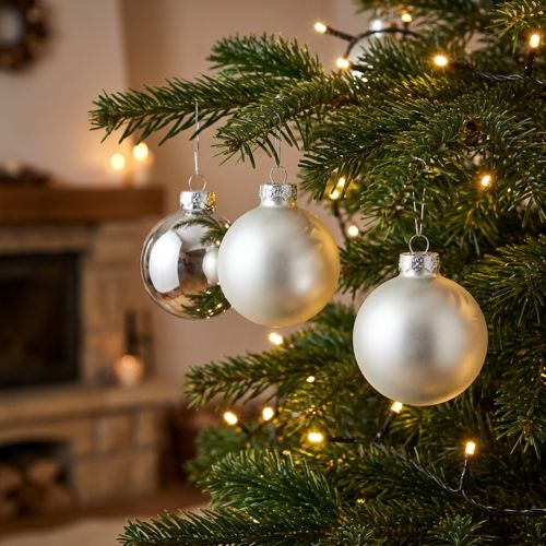 Verre boule de Noël Ø6cm argent mix 24 pcs | Floristik24.be