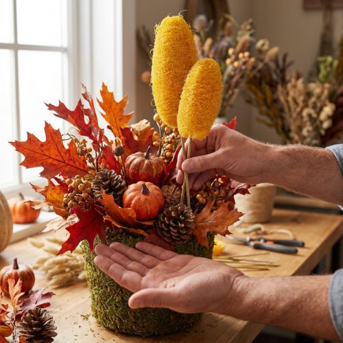 Luffa grand sur bâton jaune doré 25 pcs | Floristik24.be