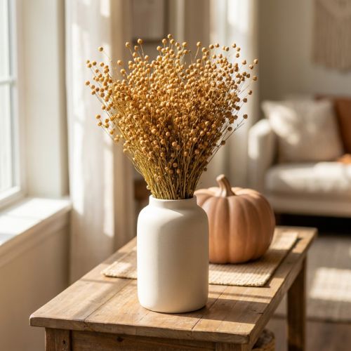 Lin naturel séché pour compositions florales séchées Linum Natur 60cm 180g | Floristik24.be