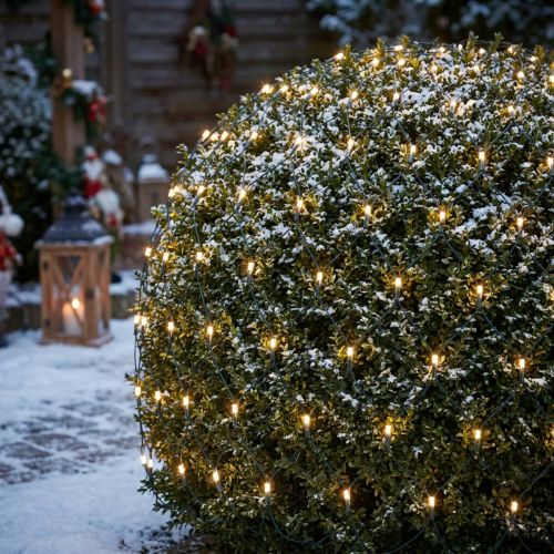 Filet lumineux LED 384 blanc chaud 3m x 3m pour usage extérieur | Floristik24.be
