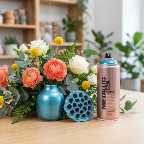 Spray de peinture effet spray peinture métallisée bleu Caraïbes 400ml | Floristik24.be