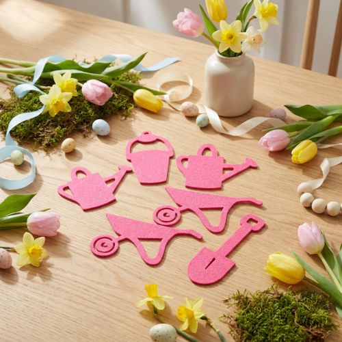 Outils de jardin feutre rose 24 pcs | Floristik24.be