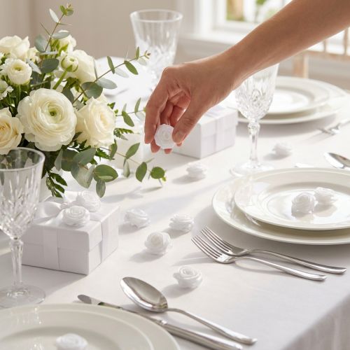 Diorrose à coller et à disperser blanc Ø1,5cm 24 pcs | Floristik24.be