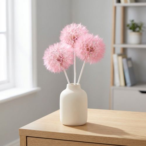 Fleurs séchées géantes de pissenlit, décoration élégante pour la maison, 12 cm, lot de 4 | Floristik24.be