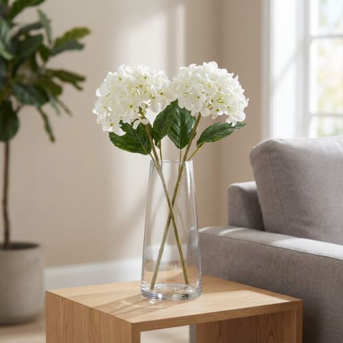 Fleur d'hortensia artificielle pour une décoration intérieure élégante et moderne, 80 cm, lot de 2 | Floristik24.be