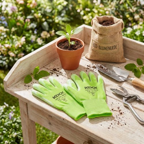 Gants de jardin Kixx taille 7 vert clair, citron vert | Floristik24.be