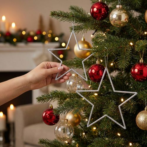 étoiles décoratives argentées