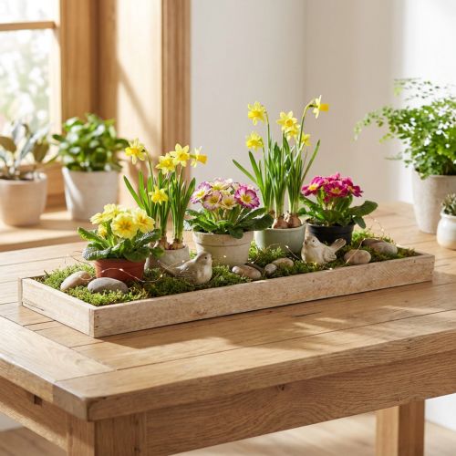 Plateau décoratif plateau oblong en bois naturel 42×14×3cm 3pcs | Floristik24.be