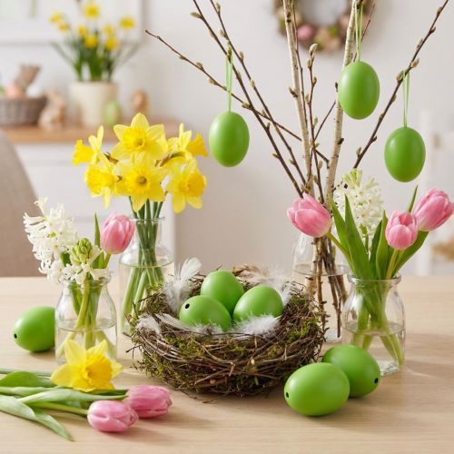Oeufs de poule 5,5 cm - 7 cm vert 10 pcs | Floristik24.be