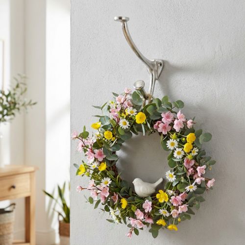 Crochet mural look vintage crochet de décoration en métal argenté H22cm | Floristik24.be