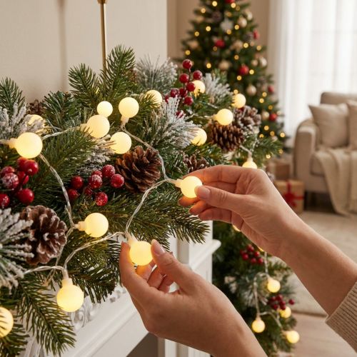 Guirlande lumineuse LED Cerise blanc chaud 9m 120LED | Floristik24.be