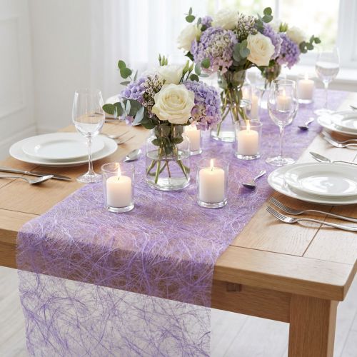 Article Chemin de table décoratif non tissé Sizoweb, violet, 30 cm x 5 m