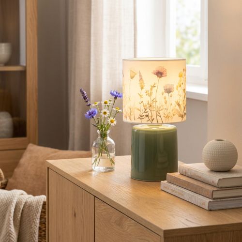 Lampe de table LED à motif floral pour un éclairage élégant du salon, 23 cm | Floristik24.be
