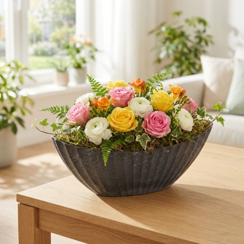 Jardinière avec rainures,