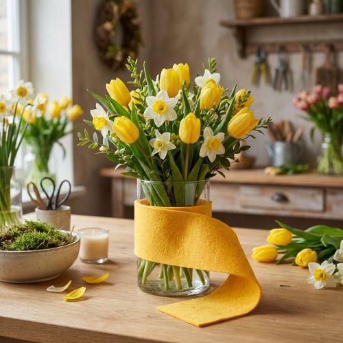 Ruban de feutre 15 cm x 5 m jaune | Floristik24.be