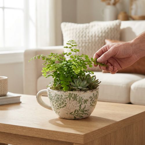 Pot de fleurs en céramique à motif floral, décoration intérieure, 18 cm | Floristik24.be