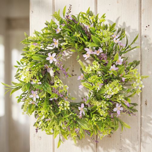 Couronne de fleurs de Bach artificielles lavande violette Ø33cm | Floristik24.be