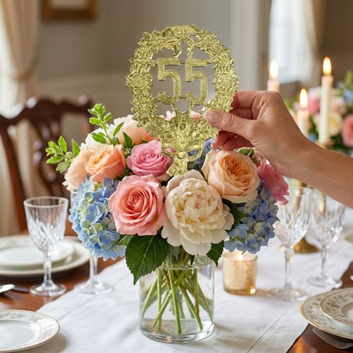 Anniversaire numéro 55 Ø8cm 10pcs | Floristik24.be