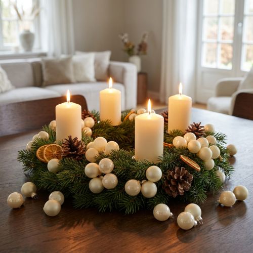 Mini boules de Noël crème mix mat/brillant Ø25mm 140p | Floristik24.be