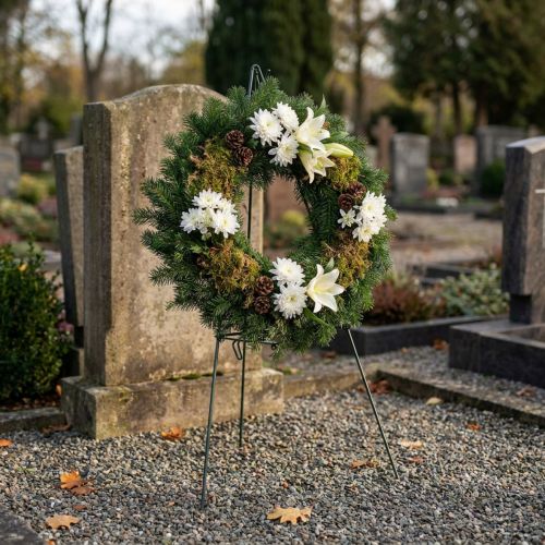 Support pour couronnes en métal vert foncé – jusqu'à 50 cm de diamètre | Floristik24.be
