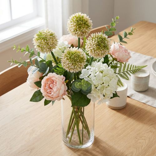 Allium ornemental artificiel rose / vert Ø8cm 58cm | Floristik24.be