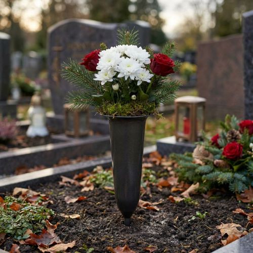 Vase funéraire anthracite 28,5cm | Floristik24.be