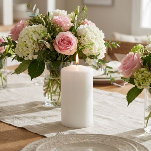 Bougie pilier 100/80 blanc 6 pcs | Floristik24.be