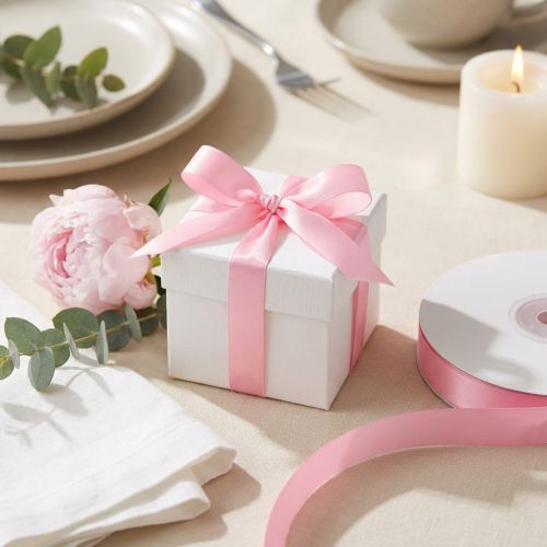 Ruban cadeau et décoration 8 mm x 50 m rose clair | Floristik24.be