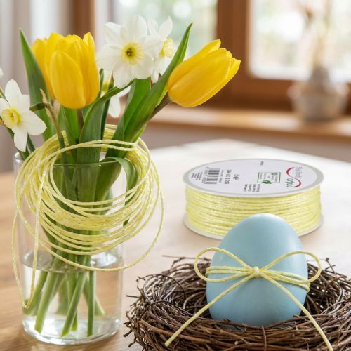 Cordon jaune avec cordon décoratif en mica irisé 15mm 50m | Floristik24.be