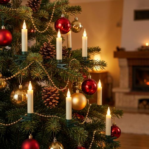 Article Bougies d'arbre LED à piles scintillantes 10 LED H10cm