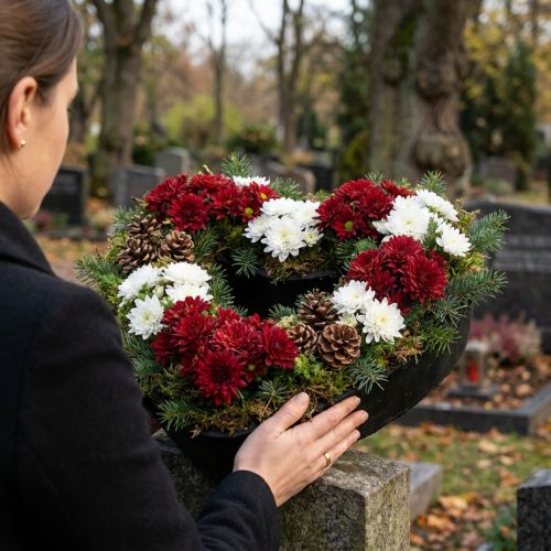 Bol décoratif Oasis Black Biolit en forme de cœur pour plantes, 50 cm, noir. | Floristik24.be