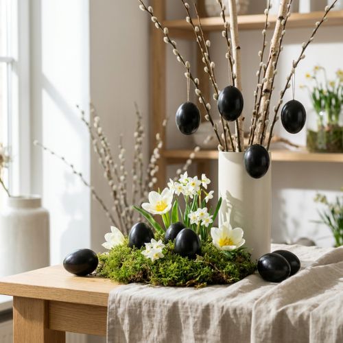 Article Œufs d'oie noirs soufflés, décoration de Pâques, 10 pièces