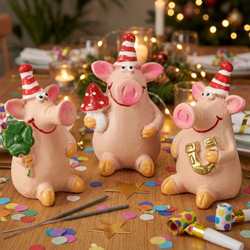 Décoration Cochon Porte-Bonheur Cochon avec Porte-Bonheur 5cm 6pcs | Floristik24.be