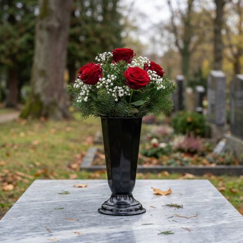 Vase "Szwed" noir Ø13cm, 1pc | Floristik24.be