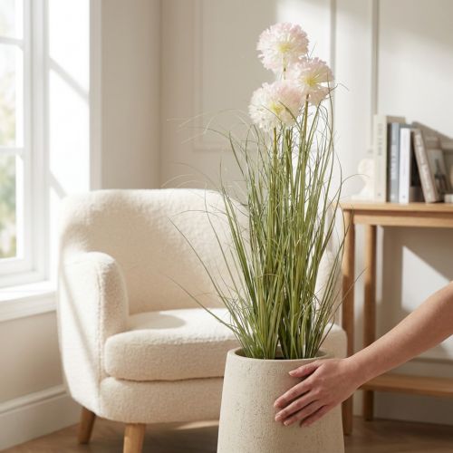 Fleurs artificielles boule décorative fleur allium oignon ornemental artificiel 78cm | Floristik24.be