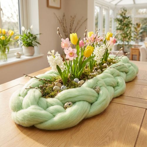 Cordon de laine cordon feutre laine fusible vert clair Ø4–5cm 10m | Floristik24.be