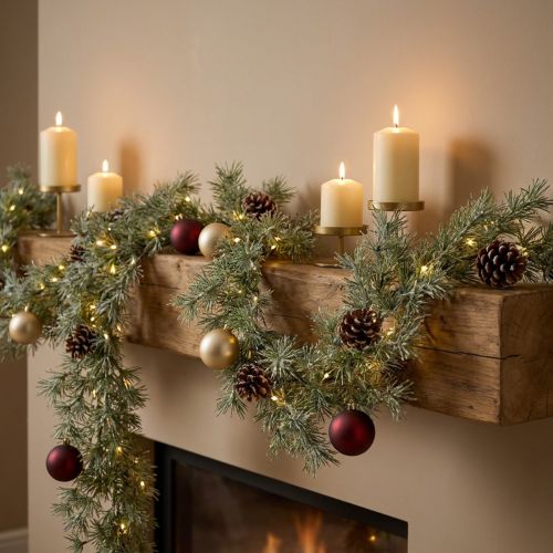 Guirlande décorative en mélèze pour une ambiance chaleureuse, 250 cm | Floristik24.be