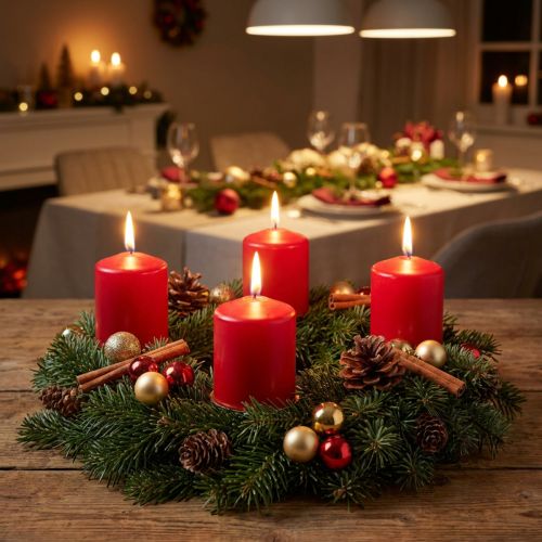 Article Bougie pilier 70/60 rouge 16 pcs