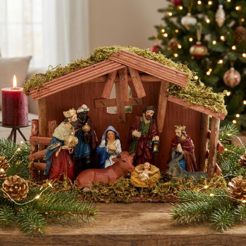 Crèche de Noël 30cm x 21cm x 10cm | Floristik24.be