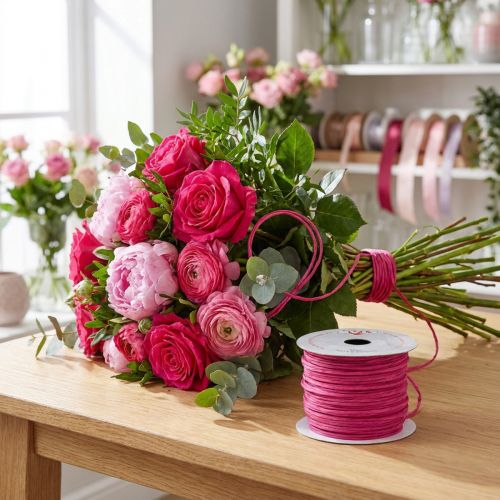 Fil enroulé 50m fuchsia | Floristik24.be