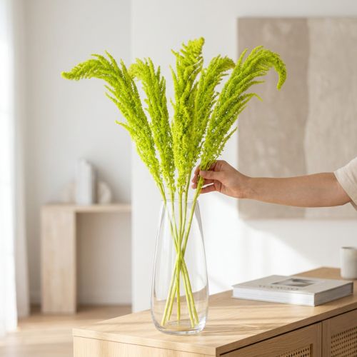 Fleurs séchées d'amarante teintées pour décoration intérieure raffinée et touches uniques, 100cm, lot de 5 | Floristik24.be