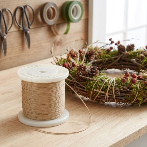 Article Fil de vigne naturel, fil fin sur bobine, 0,80 mm, 1 kg