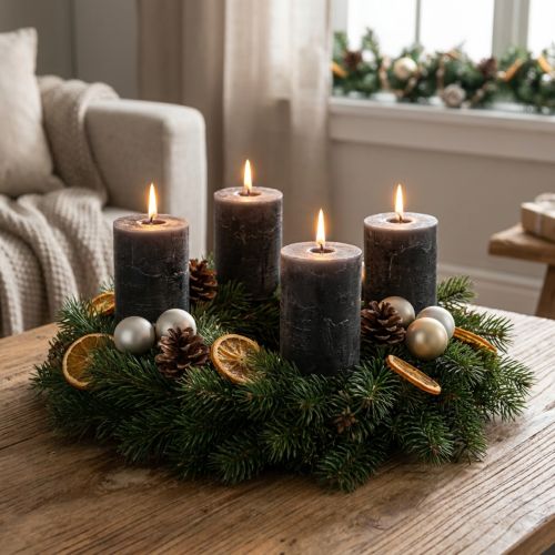 Bougies piliers unies, anthracite, 70 x 100 mm, lot de 4 – décoration, Avent, longue durée de combustion | Floristik24.be