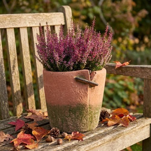 Cache-pot béton pot terre cuite Ø18cm H17cm | Floristik24.be